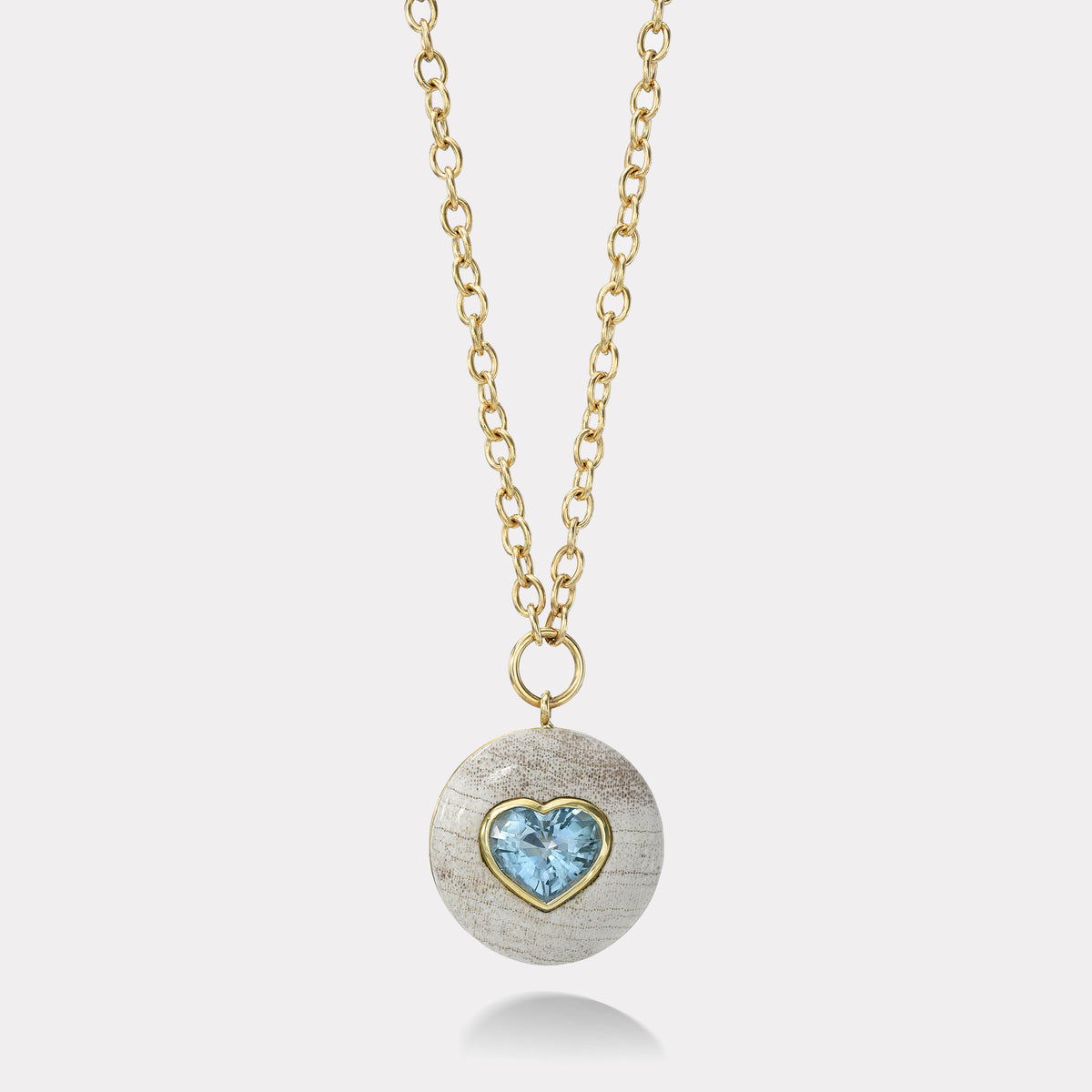 Retrouvai Small Lollipop Pendant Aquamarine in White Quartz