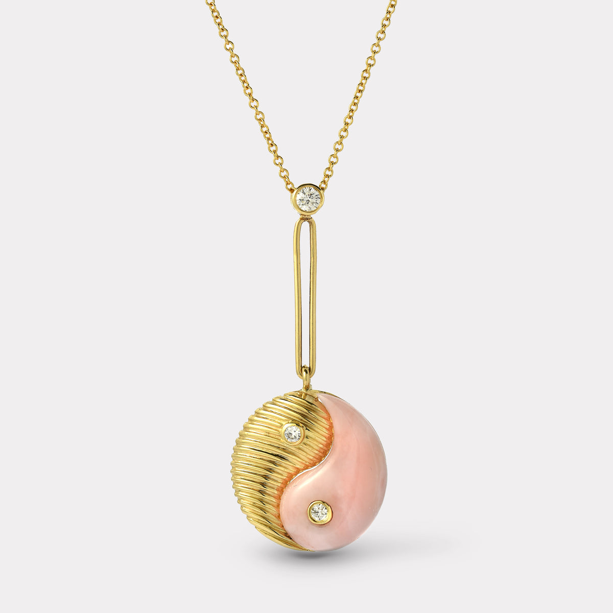 Yin Yang Pendant - Pink Opal – Retrouvai | Modern Heirlooms