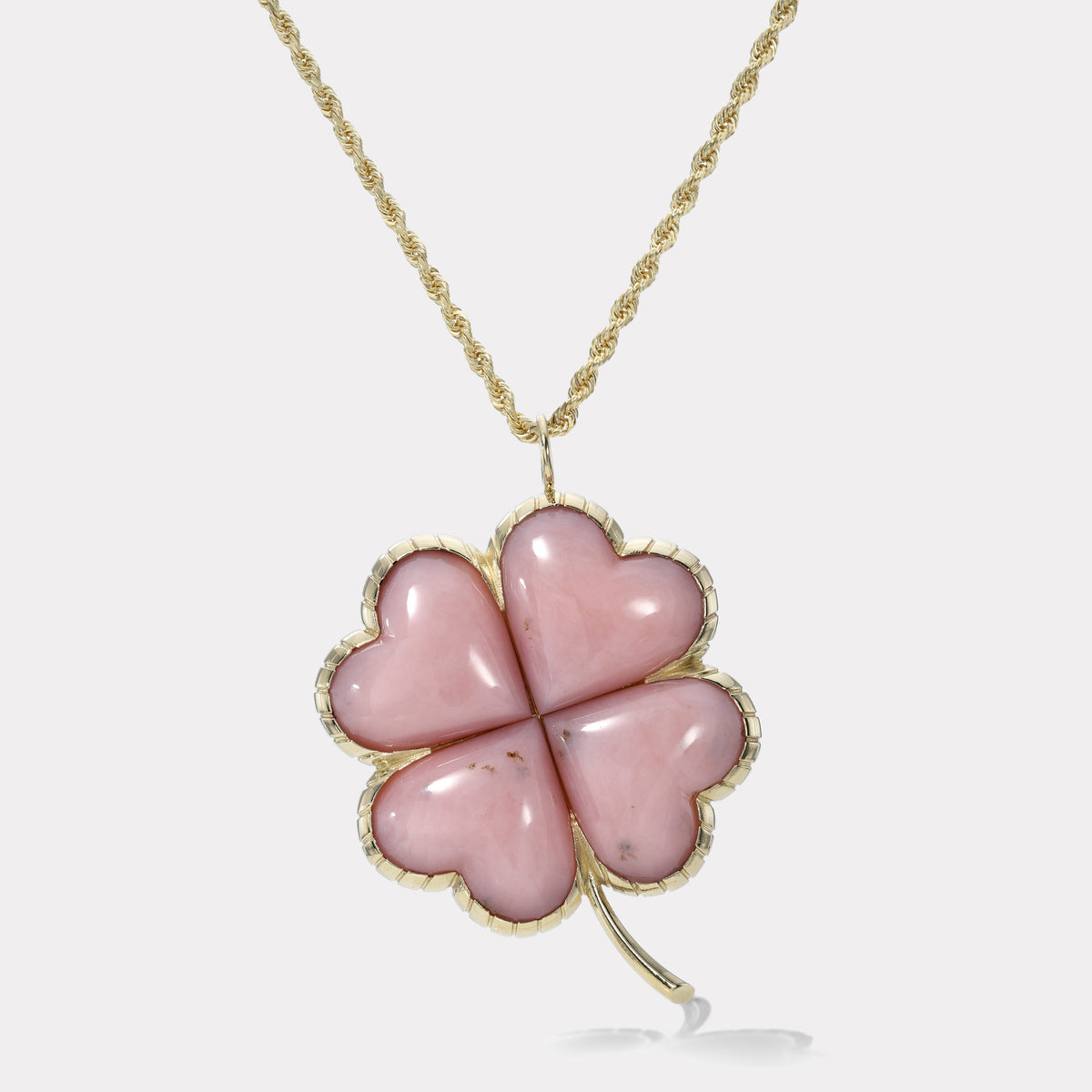 Talisman Grandfather Clover Pendant - Pink Opal – Retrouvai