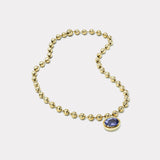 9.60ct Oval Tanzanite Small Domino Ball Chain