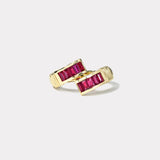 Baguette Buckle Ring - Fuschia Sapphires