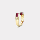 Baguette Buckle Ring - Fuschia Sapphires