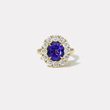 5.02ct Oval Tanzanite Diamond Heirloom Bezel Ring