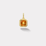 4.95ct Asscher Citrine Double Skin Bezel Charm