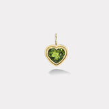 6.37ct Heart Green Tourmaline Double Skin Bezel Charm