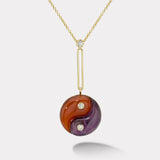 Carnelian and Amethyst Double Stone Yin Yang Pendant