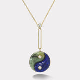 Lapis and Green Opal Double Stone Yin Yang Pendant