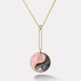 Pink Opal and Labradorite Double Stone Yin Yang Pendant