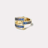 Grandfather Magna Ring - Emerald Cut Sky Blue Sapphires