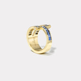 Grandfather Magna Ring - Emerald Cut Sky Blue Sapphires