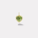 4.6ct Heart Cabochon Green Tourmaline Heirloom Bezel Charm