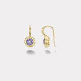 1.85ct Round Purple Sapphire Heirloom Bezel Earrings