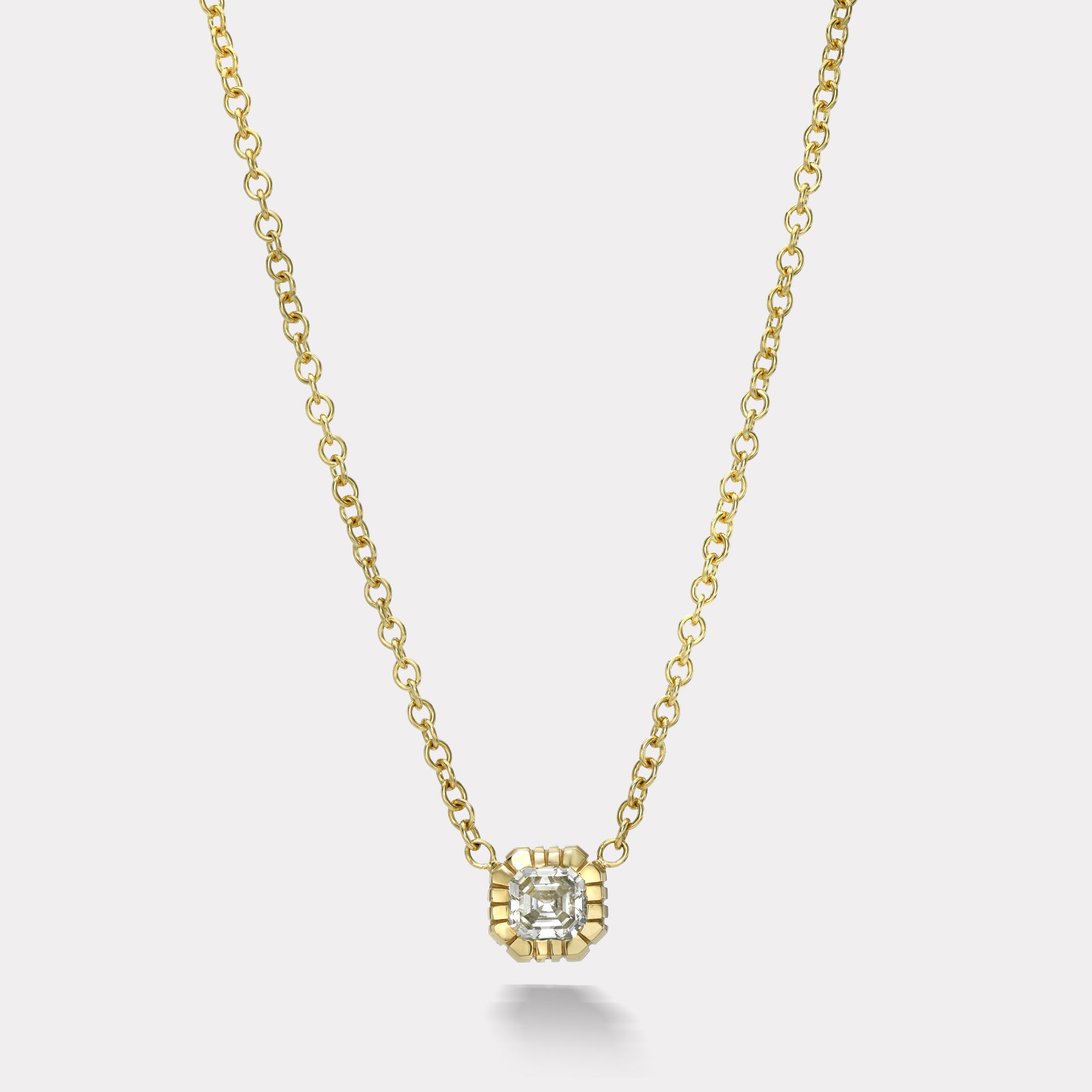 2 CT Asscher Cut Solitaire Pendant Necklace in 14k White, Yellow, or Rose  Gold