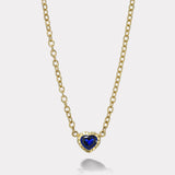 1.65ct Heart Blue Sapphire Heirloom Bezel Pendant