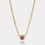 1.6ct Round Pink Sapphire Heirloom Bezel Pendant