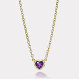 2.09ct Heart Amethyst Heirloom Bezel Pendant