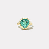 6.02ct Pear Blue Tourmaline Heirloom Bezel Ring