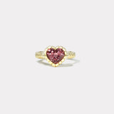 2.6ct Heart Pink Tourmaline Heirloom Bezel Ring