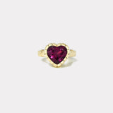 3.40ct Heart Garnet Heirloom Bezel Ring