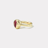 3ct Tilted Pear Rubellite Heirloom Bezel Ring