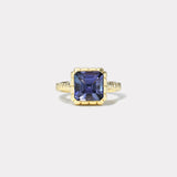 5.1ct Square Emerald Cut Tanzanite Heirloom Bezel Ring