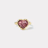 6.58ct Heart Pink Tourmaline Heirloom Bezel Ring