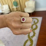 2.79ct Ruby and Diamond Heirloom Bezel Ring