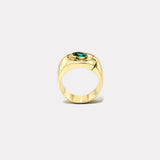 1.2ct Oval Emerald Impetus Interlocking Puzzle Ring