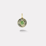 3.35ct Cushion Peridot in Hand Carved Labradorite Lollipop Charm