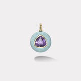 9.11ct Pear Amethyst in Turquoise Lollipop Charm