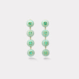 9.48ct Mixed Emerald Cut Emeralds in Chrysoprase Lollipop Drop Earrings