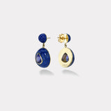 10.71ct Pear Tanzanites in Lapis Lollipop Earrings