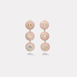 6.77ct Mixed Heart Sapphires in Hand Carved Pink Opal Lollipop Drop Earrings