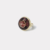 2.54ct Pear Pink Tourmaline in Hand Carved Rhodonite Petite Lollipop Ring