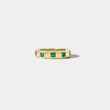 .77ct Carre Cut Emerald Pleated 5 Stone Band