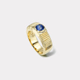 1.31ct Cushion Blue Sapphire Pleated Solitaire Band