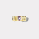 .46ct Emerald Cut Pink Sapphire Pleated Solitaire Band