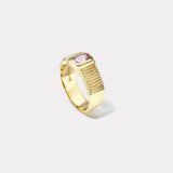 .46ct Emerald Cut Pink Sapphire Pleated Solitaire Band