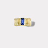 .91ct Emerald Cut Tanzanite Pleated Solitaire Band