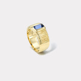 .91ct Emerald Cut Tanzanite Pleated Solitaire Band