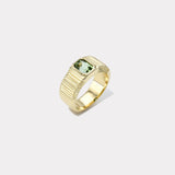 1.39ct Green Tourmaline Pleated Solitaire Band