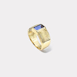 1.62ct Emerald Cut Tanzanite Pleated Solitaire Band