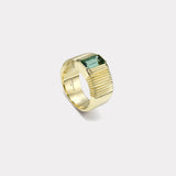 2.51ct Green Tourmaline Pleated Solitaire Band