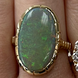 8.1ct Oval Australian Opal Heirloom Bezel Ring