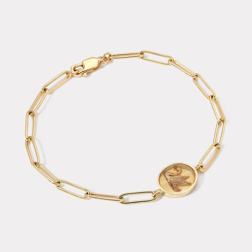 Fantasy Signet Link Bracelet - Swan – Retrouvai | Modern Heirlooms