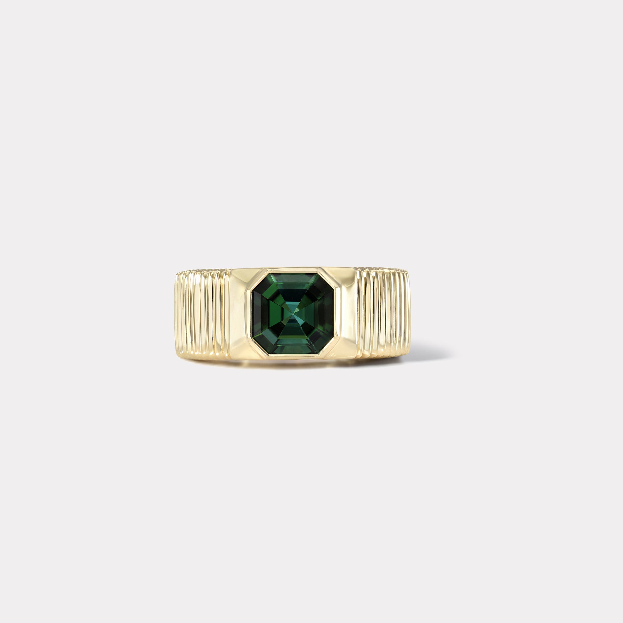 Retrouvai Lolli Green Tourmaline and Pink Opal Ring, Size 6.5