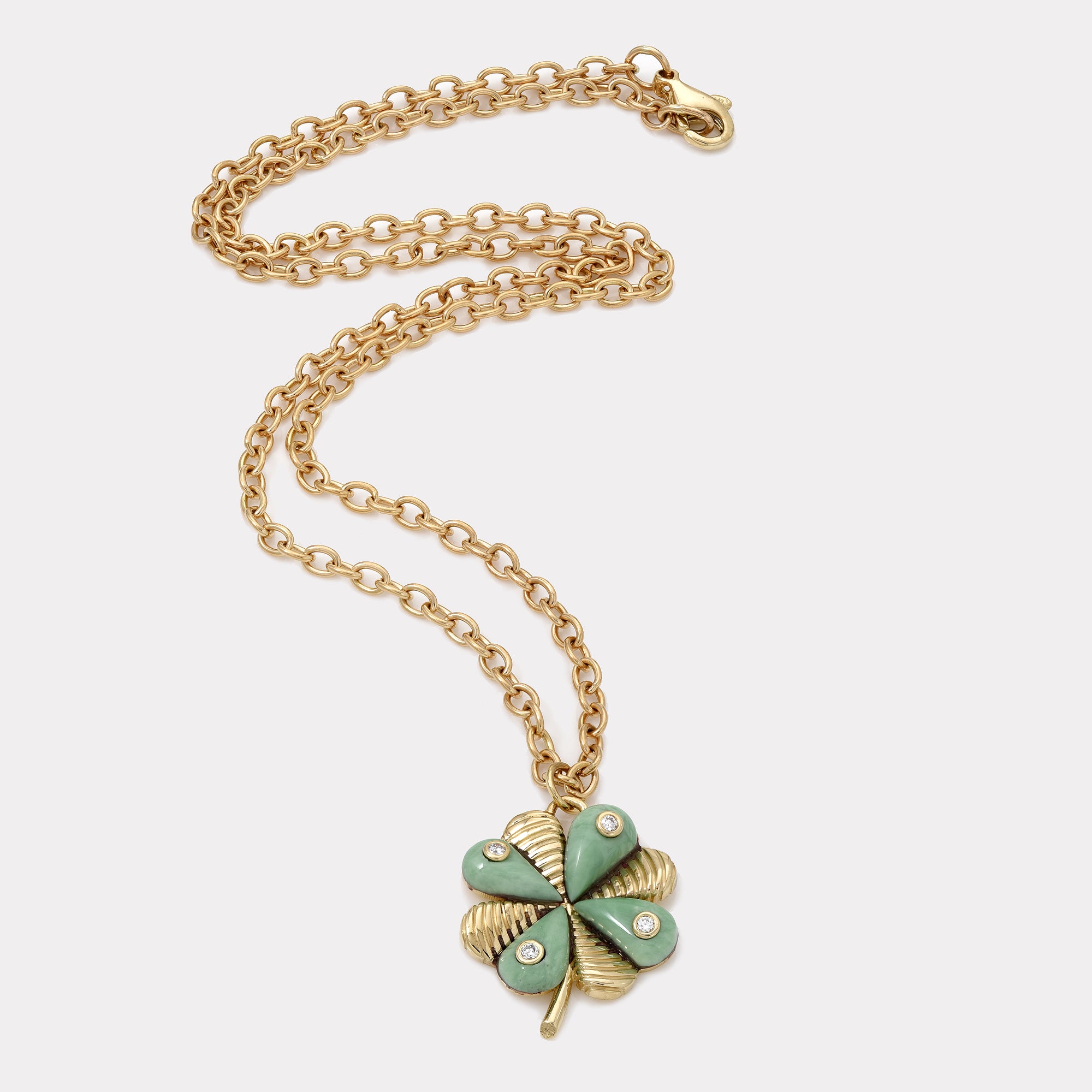 Mop Four Leaf Clover Charms Bracelet