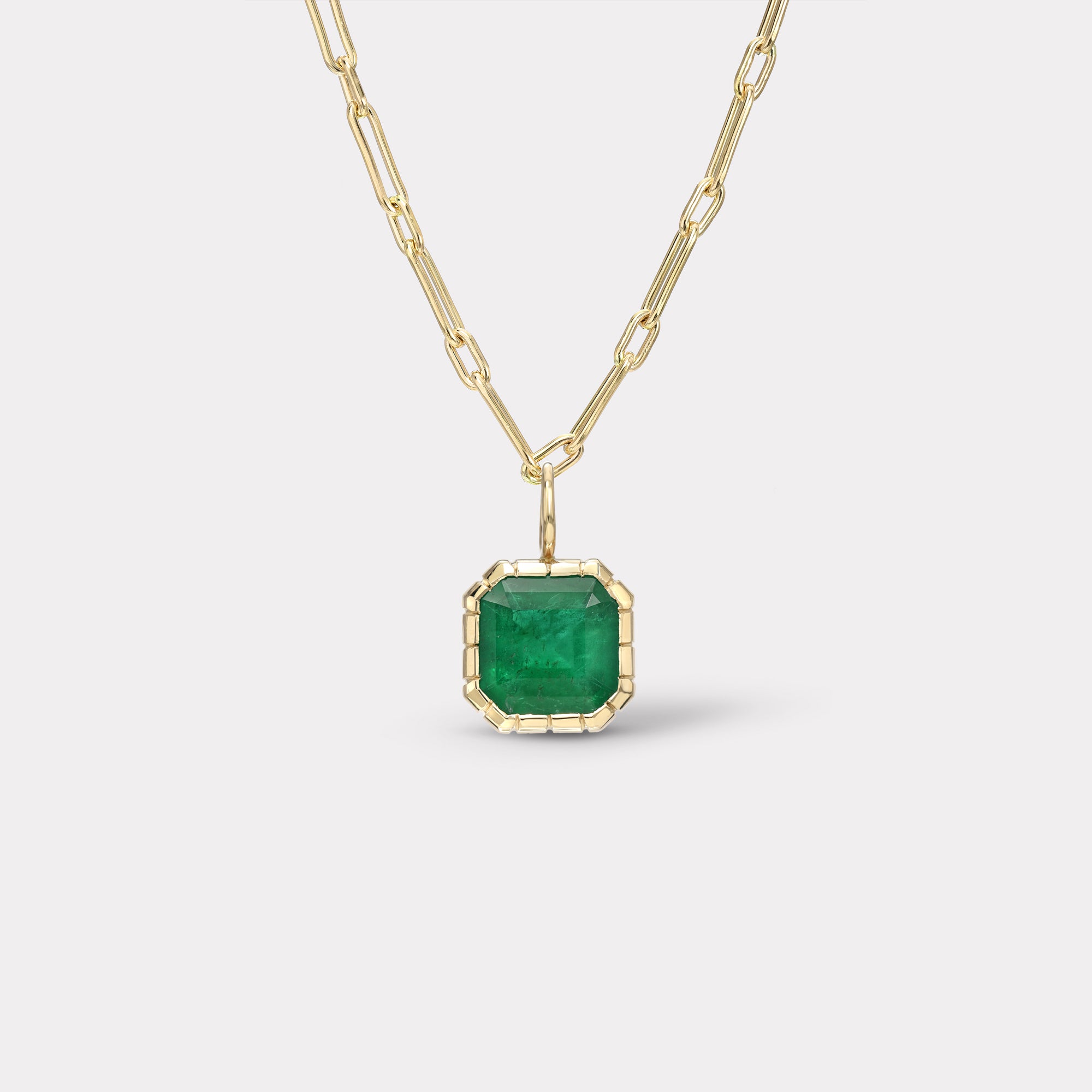 One of a Kind Heirloom Bezel Emerald Charm – Retrouvai | Modern Heirlooms